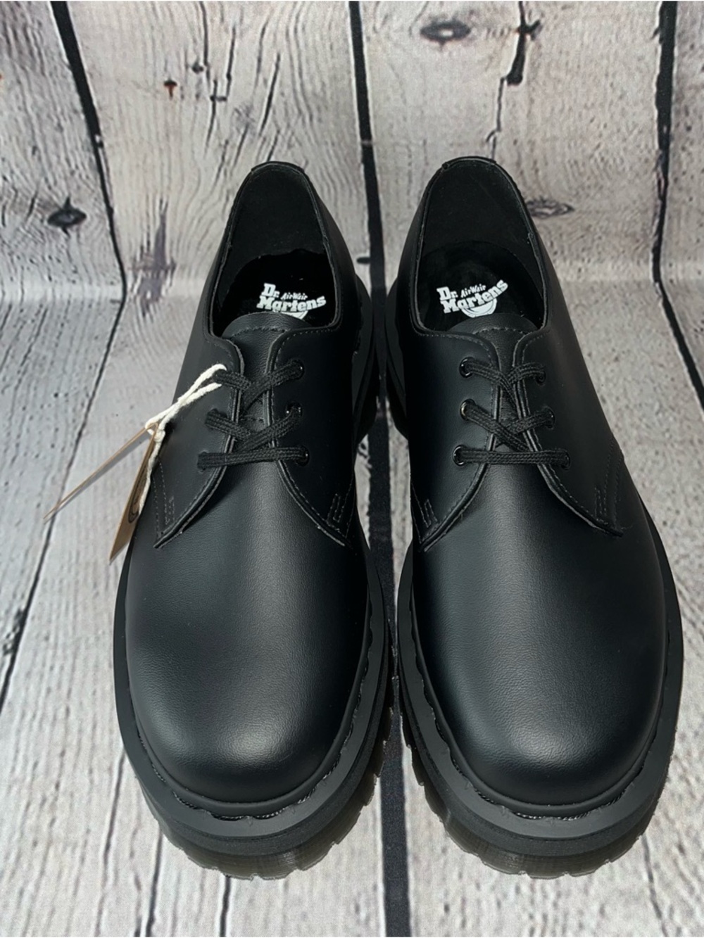 NWT Dr. Martens 1461 Vegan Mono Felix Platform Black Shoes Size 8 - Picture 4 of 12
